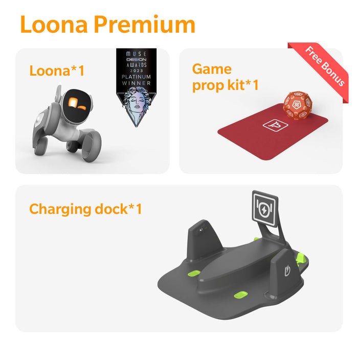 Loona Premium Smart Robot, AI PETBOT com Dock de Carregamento, KEYi Tech